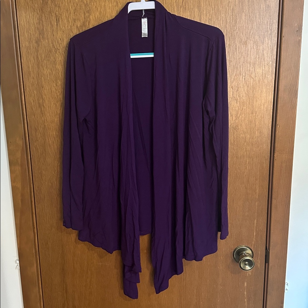 Purple Simlu Open Front Cardigan